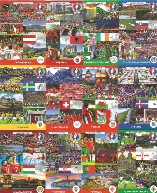 PANINI "UEFA EURO 2016" COLLECTION - TEAM  `PASSION&PRIDE` TRADING CARDS AVAILABLE