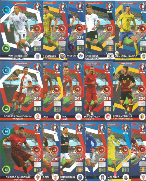PANINI EURO 2016 COLLECTION - TEAM  `GAME CHANGER` TRADING CARDS AVAILABLE