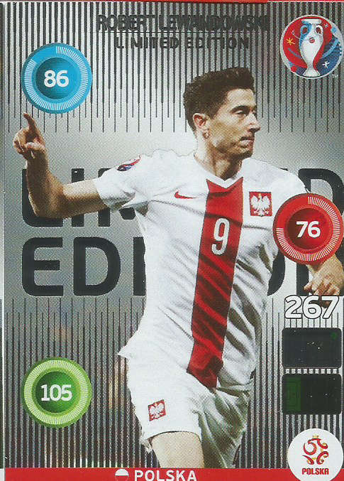 EURO 2016 by PANINI - ROBERT LEWANDOWSKI "CLASSIC LIMITED EDITION" TRADING CARD