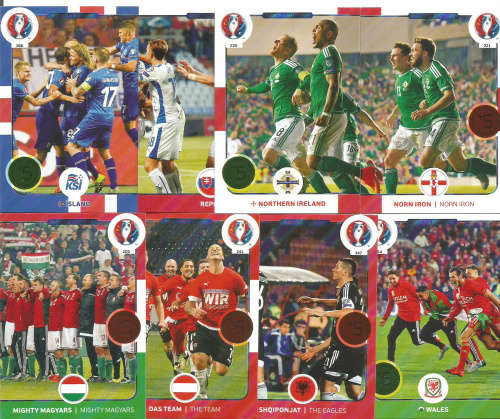 PANINI "UEFA EURO 2016" COLLECTION  - TEAM   `MAKING HISTORY` FOIL TRADING CARDS