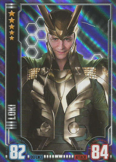 MARVEL HERO ATTAX UNIVERSE 2016 - LOKI  `HOLOGRAPHIC` FOIL TRADING CARD 1