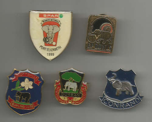 BOWLING LAPEL PIN BADGES - ASSORTED LOT of 5 BADGES - LOT J