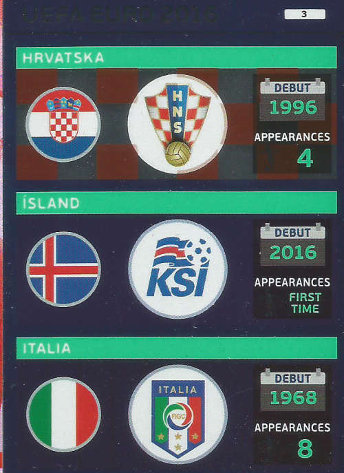PANINI EURO 2016 - LOGO "LOGO" FOIL TRADING CARD 3