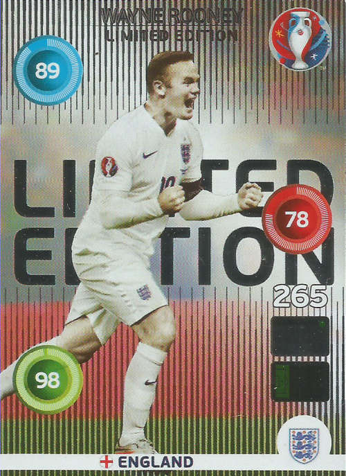 EURO 2016 by PANINI - WAYNE ROONEY "CLASSIC LIMITED EDITION" TRADING CARD