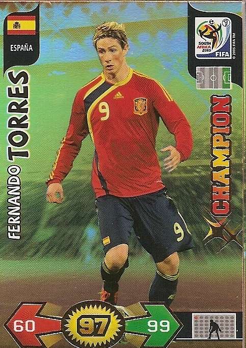 FIFA 2010 ADRENALYN XL - FERNANDO TORRES "GOLD CHAMPION" CARD