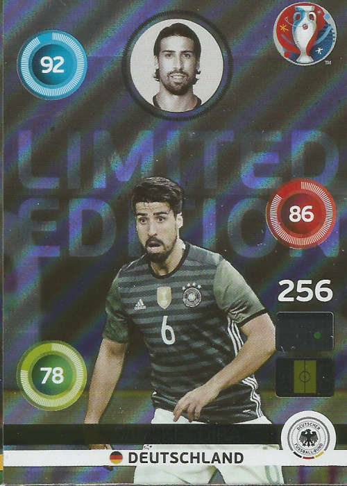 EURO 2016 by PANINI - SAMI KHEDIRA "GLOSS LIMITED EDITION" TRADING CARD