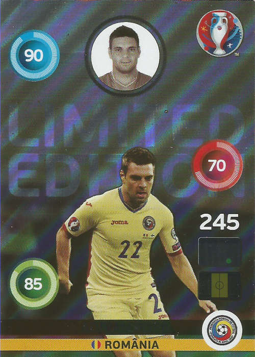 EURO 2016 by PANINI - ADRIAN POPA "GLOSS LIMITED EDITION" TRADING CARD