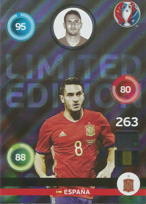 EURO 2016 by PANINI - KOKE "GLOSS LIMITED EDITION" TRADING CARD