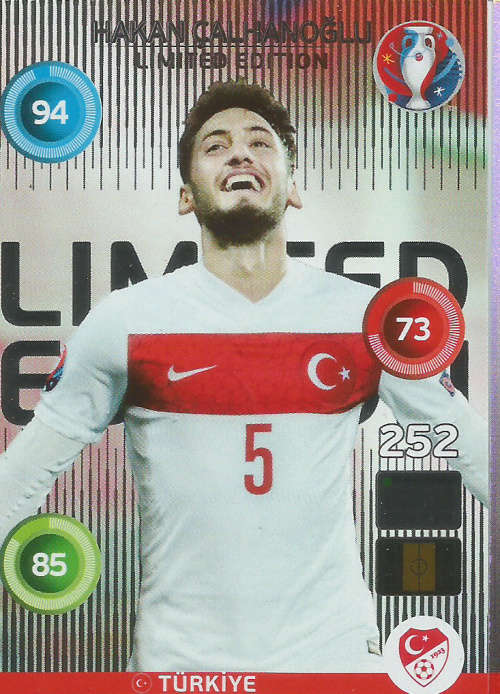 HAKAN CALHANOGLU - EURO 2016 by PANINI -  "CLASSIC LIMITED EDITION" TRADING CARD