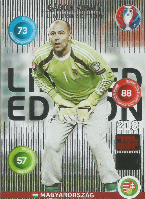 GABOR KIRALY - EURO 2016 by PANINI -  "CLASSIC LIMITED EDITION" TRADING CARD