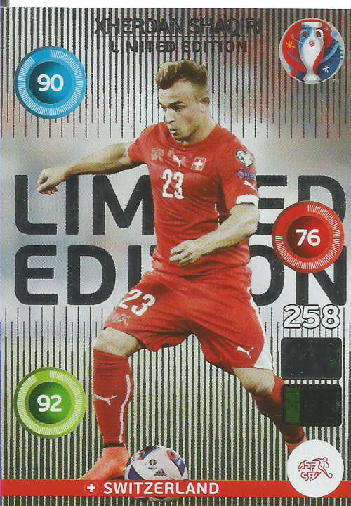 EURO 2016 by PANINI - XERDAN SHAQIRI "CLASSIC LIMITED EDITION" TRADING CARD