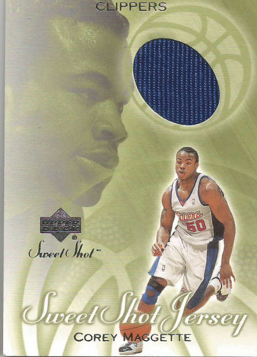 COREY MAGGETTE - UD GAME USED "SWEET SHOT JERSEY" GAME APPAREL TRADING CARD