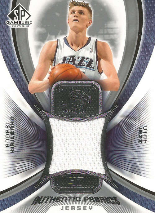 ANDREI KIRILENKO - UD 2006 GAME USED "AUTHENTIC FABRICS" GAME APPAREL TRADING CARD