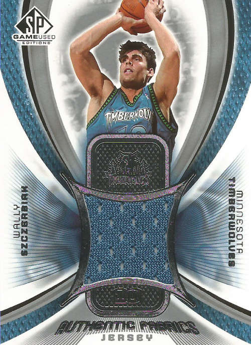 WALLY SZCZERBIAK - UD 2006 GAME USED "AUTHENTIC FABRICS" GAME APPAREL TRADING CARD