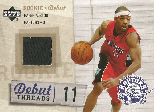 RAFER ALSTON -  UD 2006 GAME USED "ROOKIE DEBUT" GAME APPAREL TRADING CARD