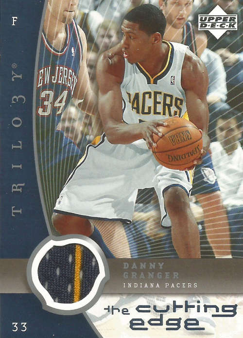 DANNY GRANGER -  UD 2005 GAME USED "CUTTING EDGE TRILOGY" GAME APPAREL TRADING CARD