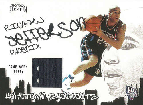RICHARD JEFFERSON -  FLEER 2005 GAME USED "SHOUTOUTS" GAME APPAREL TRADING CARD