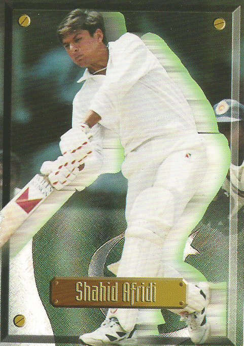 SHAHID AFRIDI - SPORTS DECK CRICKET 1997 - "BASE" TRADING CARD 37
