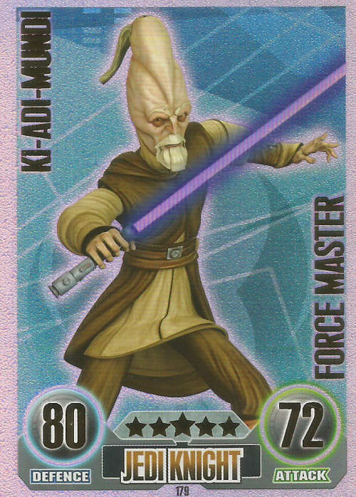 STAR WARS 2012 - FORCE ATTAX CLONE WARS S1 - KI ADI MUNDI `FORCE MASTER` CARD 179