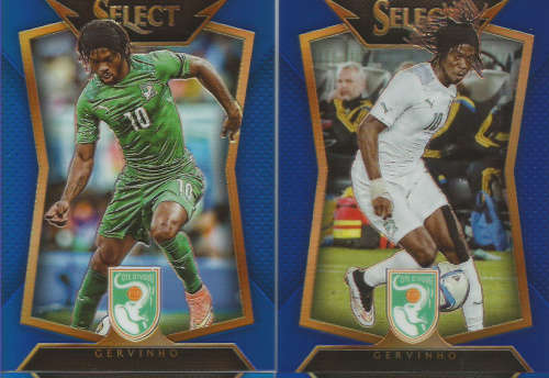 GERVINHO - PANINI "PRIZM SELECT 2015"  - LOT of 2  "BLUE PLAID BASE" TRADING CARD  of 299