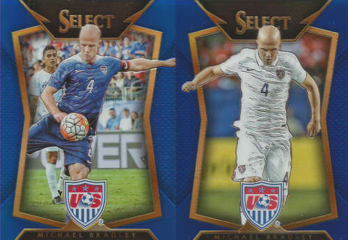 MICHAEL BRADLEY - PANINI "PRIZM SELECT 2015"  - LOT of 2  "BLUE PLAID BASE" TRADING CARD  of 299