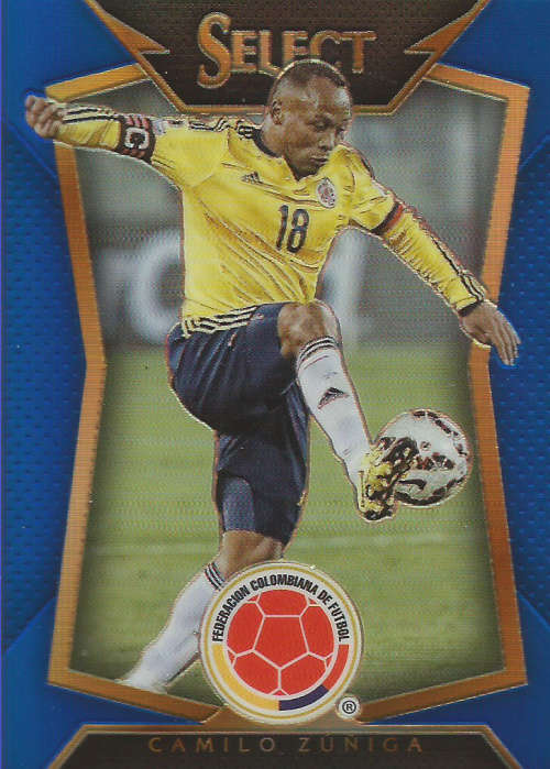 CAMILO ZUNIGA - PANINI "PRIZM SELECT 2015"  - "BLUE PLAID BASE" TRADING CARD 56 of 299