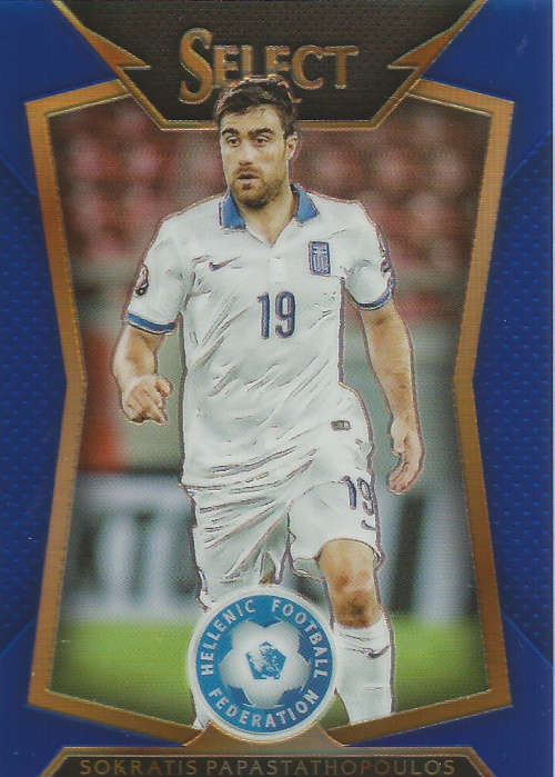 SOKRATIS PAPASTATHOPOUPOS - PANINI "PRIZM SELECT 2015"  - "BLUE PLAID BASE" TRADING CARD 211 of 299