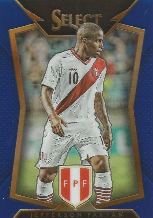 JEFFERSON FARFAN "PERU" - PANINI "PRIZM SELECT 2015"  - "BLUE PLAID BASE" TRADING CARD 147 of 299