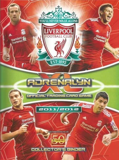 LIVERPOOL FC - PANINI ADRENALYN XL 2011/2012 - COMPLETE SET of 80 `BASE` TRADING CARDS