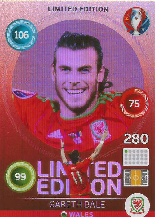 EURO 2016 by PANINI - GARETH BALE "HERO LIMITED EDITION" TRADING CARD