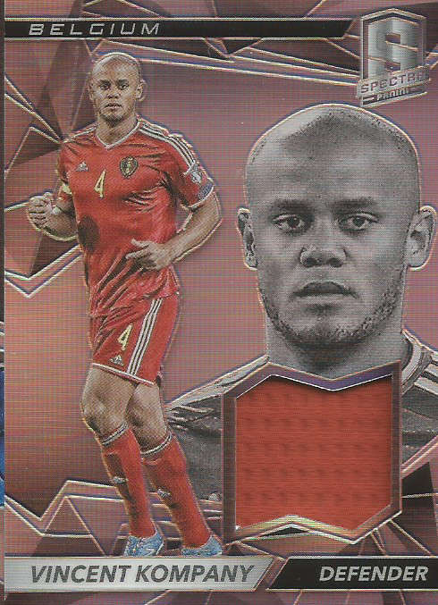 VINCENT KOMPANY - PANINI ` SPECTRA 2016/17`  - RARE `JERSEY MEMO PATCH` TRADING CARD 163 of 199