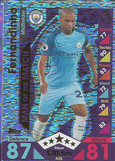 FERNANDINHO - MATCH ATTAX 2016/2017 - "MAN of the MATCH" FOIL CARD
