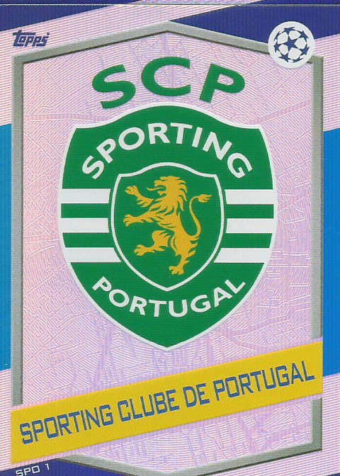 SPORTING CLUBE DE PORTUGAL - CHAMPIONS LEAGUE 2016/17 -  "CLUB BADGE" FOIL TRADING CARD
