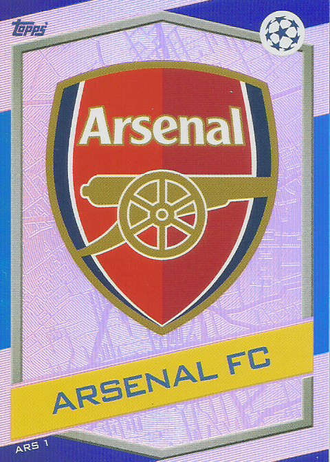 ARSENAL FC - CHAMPIONS LEAGUE 2016/17 -  "CLUB BADGE" FOIL TRADING CARD