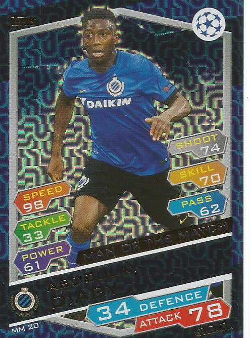 ABDDULAY DIABY - CHAMPIONS LEAGUE 2016/17 -GOLD  "MAN of the MATCH" FOIL TRADING CARD