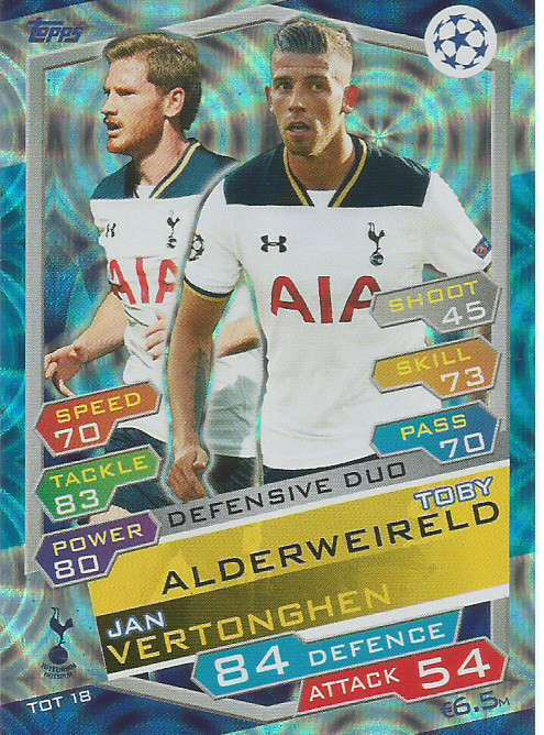TOTTENHAM HOTSPUR - CHAMPIONS LEAGUE 2016/17 -  "DUO" FOIL TRADING CARD