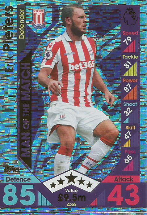 ERIK PIETERS - MATCH ATTAX 2016/2017 - "MAN of the MATCH" FOIL CARD