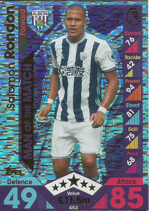 SALOMON RONDON - MATCH ATTAX 2016/2017 - "MAN of the MATCH" FOIL CARD
