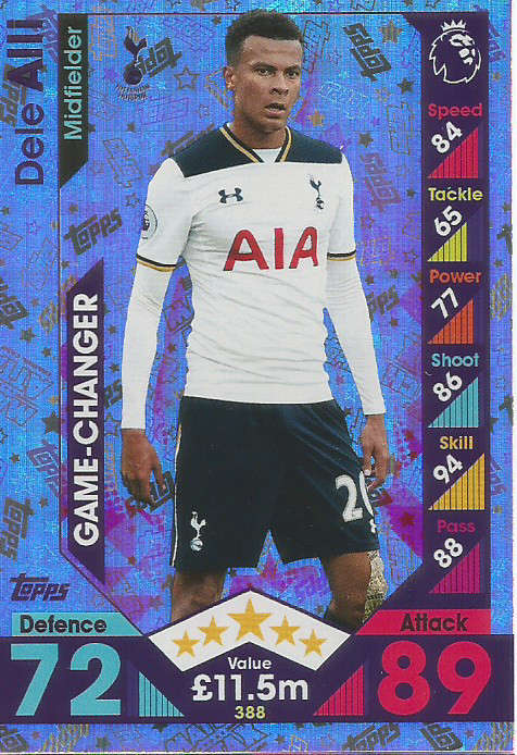 DELE ALLI - MATCH ATTAX 2016/2017 - "GAME CHANGER" FOIL CARD