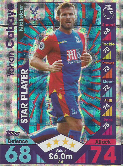 YOHAN CABAYE - MATCH ATTAX 2016/2017 - "STAR PLAYER" FOIL CARD