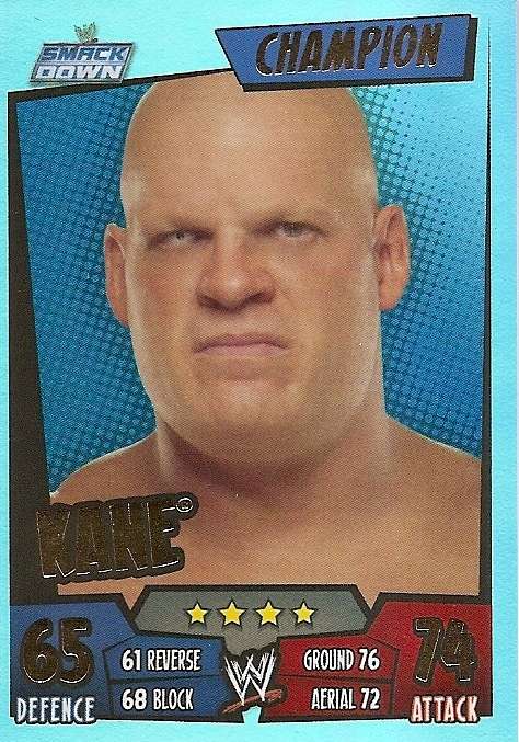 KANE - WWE WRESTLING - `TOPPS SLAM ATTAX RUMBLE`  2011/12 - `CHAMPION` TRADING CARD