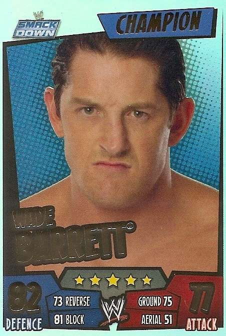 WADE BARRETT - WWE WRESTLING - `TOPPS SLAM ATTAX RUMBLE`  2011/12 - `CHAMPION` TRADING CARD