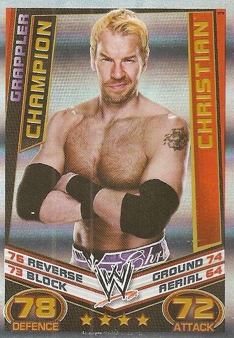 CHRISTIAN - WWE WRESTLING - `TOPPS SLAM ATTAX REBELLION`  2013/14 - `CHAMPION` TRADING CARD