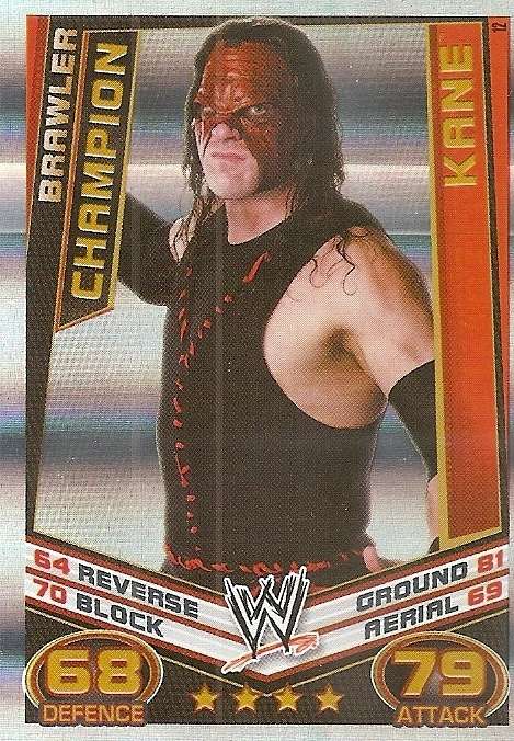 KANE - WWE WRESTLING - `TOPPS SLAM ATTAX REBELLION`  2013/14 - `CHAMPION` TRADING CARD