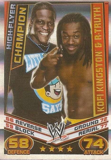 KINGSTON/R TRUTH - WWE WRESTLING - `TOPPS SLAM ATTAX REBELLION`  2013/14 - `CHAMPION` TRADING CARD