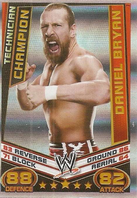 DANIEL BRYAN - WWE WRESTLING - `TOPPS SLAM ATTAX REBELLION`  2013/14 - `CHAMPION` TRADING CARD