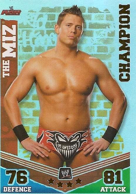 THE MIZ - WWE WRESTLING - `TOPPS SLAM ATTAX MAYHEM`  2012/13 - `CHAMPION` TRADING CARD