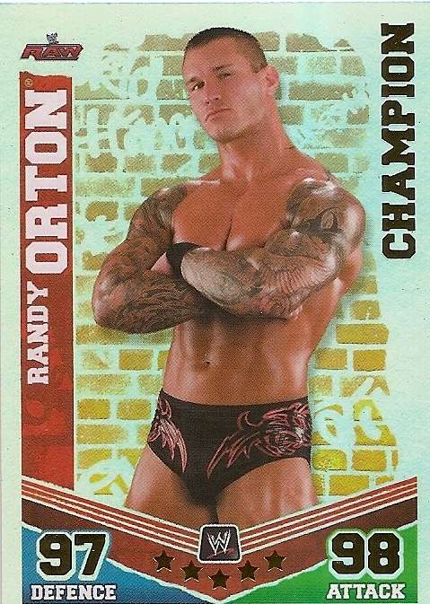 RANDY ORTON - WWE WRESTLING - `TOPPS SLAM ATTAX MAYHEM`  2012/13 - `CHAMPION` TRADING CARD