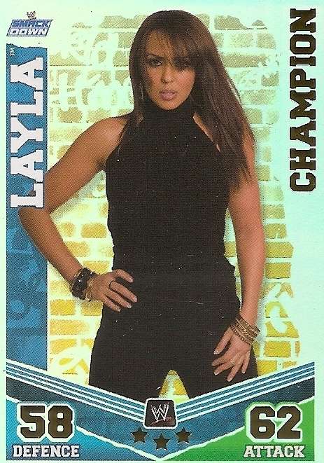 LAYLA - WWE WRESTLING - `TOPPS SLAM ATTAX MAYHEM`  2012/13 - `CHAMPION` TRADING CARD