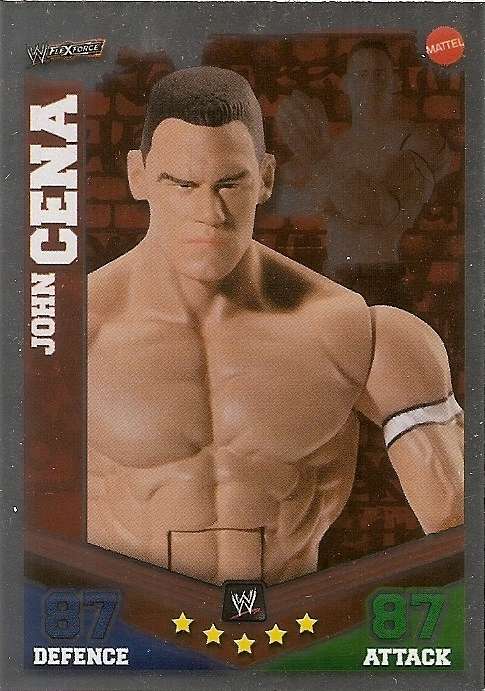 JOHN CENA - WWE WRESTLING - "TOPPS SLAM ATTAX MAYHEM"  2012/13 - "MATTEL FLEX" FOIL TRADING CARD